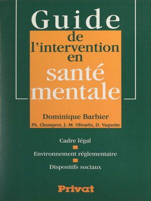 cover image of Guide de l'intervention en santé mentale